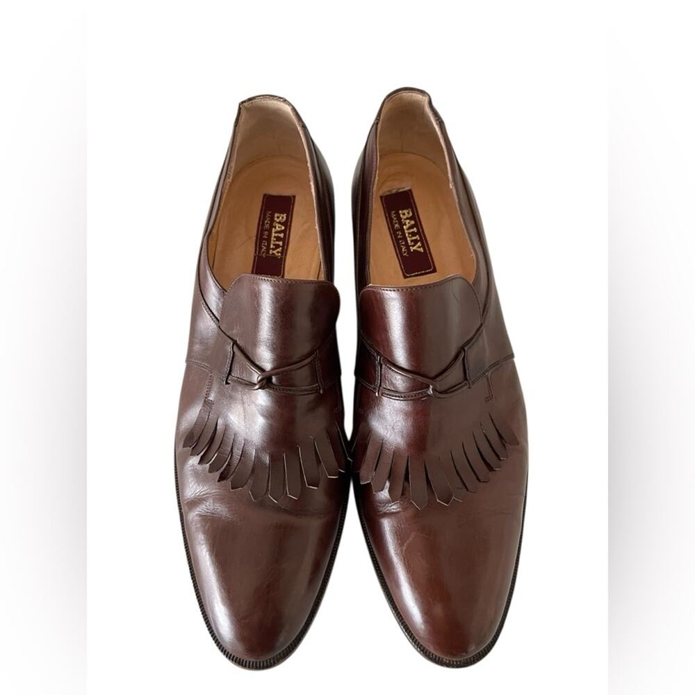 Bally Men's Dark Brown Leather Slip-Ons Sz:9.5